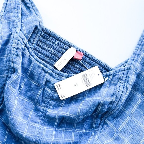 NWT anthropologie / pilcro cotton corset tank blue M - Picture 6 of 9